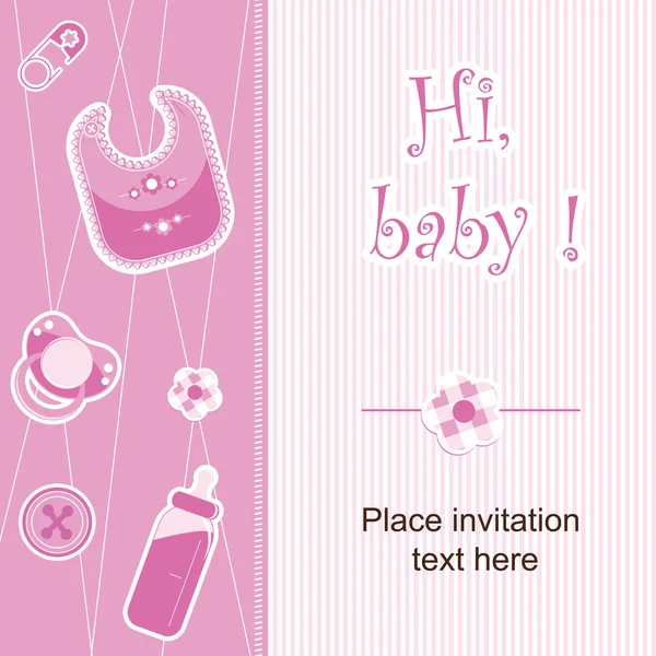 Baby shower - girl — Stock Vector