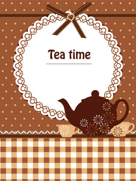 Plantilla de tiempo té — Vector de stock