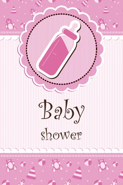 Douche de bébé - fille — Image vectorielle