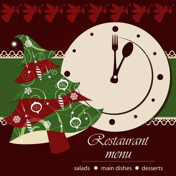 Modello di un menu di Natale — Vettoriale Stock