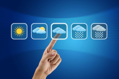 finger pushing Weather icon clipart