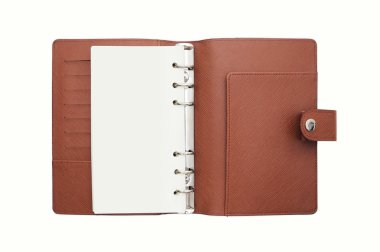 Boş sayfalar beyaz arka plan üzerinde izole kitap açın