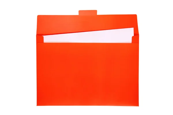 Abrir carpeta de archivos con papel blanco dentro . — Foto de Stock