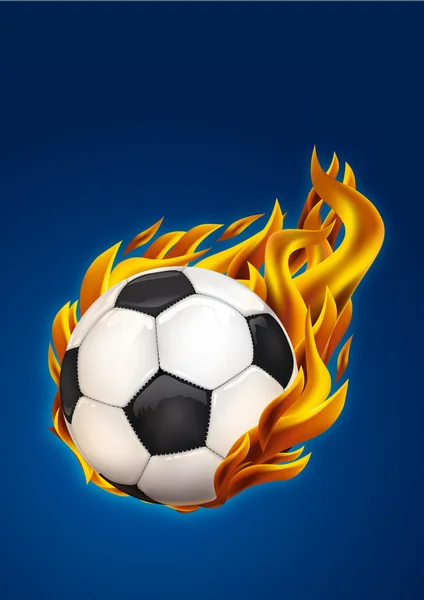 Futebol em chamas — Fotografia de Stock