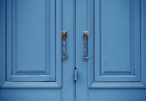 Window old wood blue color — Stock Photo, Image