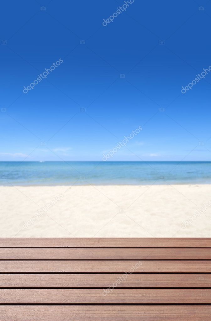Wood terrace on the beach