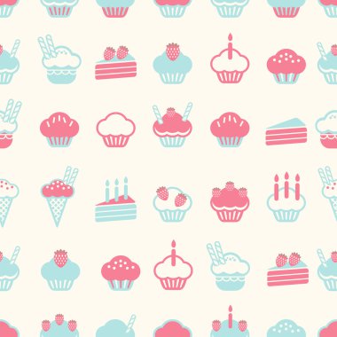 kusursuz pasta desen yumuşak vintage renk stili. vektör illustrat