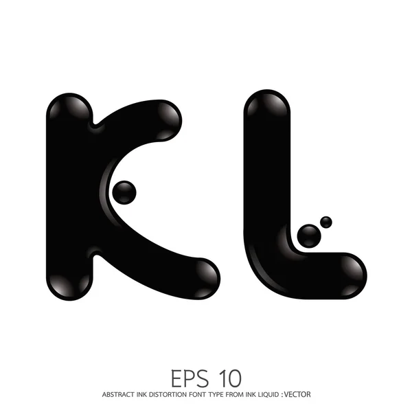 Distortion ink alphabet letters vector — Stock Vector