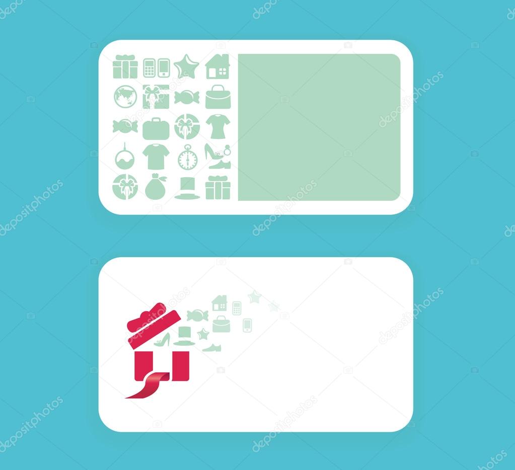 Modern soft color Card design with shopping icons