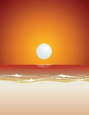 Sunset beach plan vektör