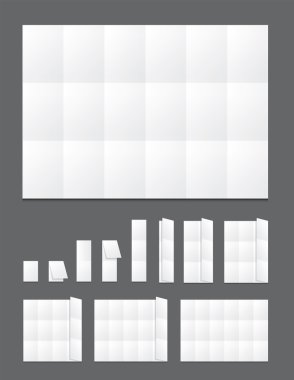 Blank folding paper flyer vector clipart