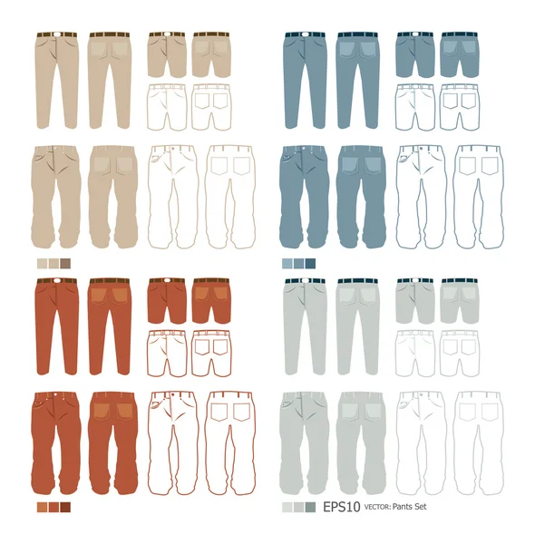 Pantalon mode set vecteur — Image vectorielle