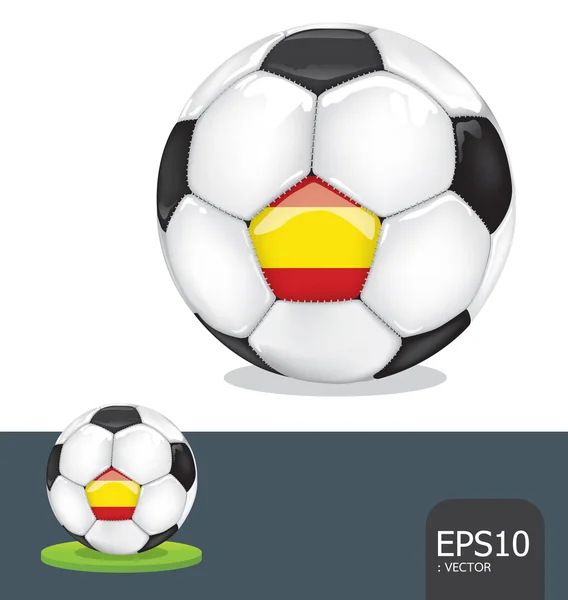 Bola de futebol espanha euro bandeira vetor — Vetor de Stock