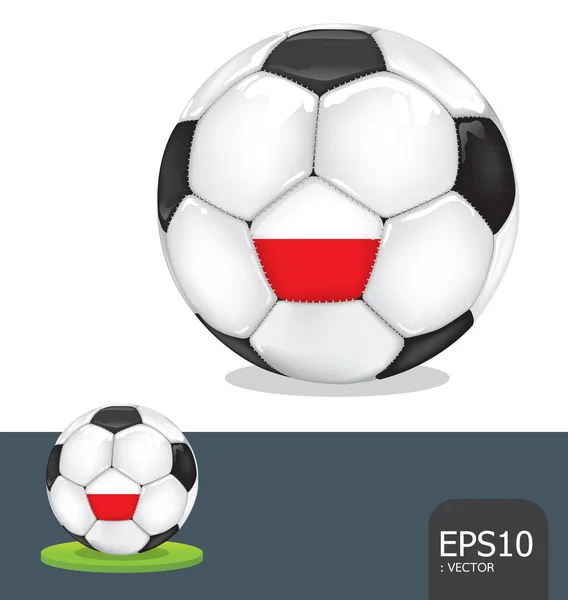 Soccer ball poland euro flag vector — Stock Vector