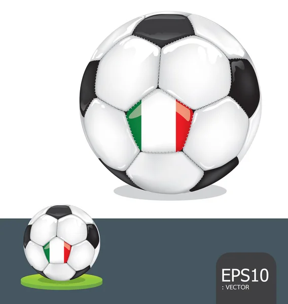 Pallone da calcio italy euro flag vector — Vettoriale Stock