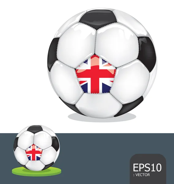 Calcio palla Inghilterra euro bandiera vettore — Vettoriale Stock