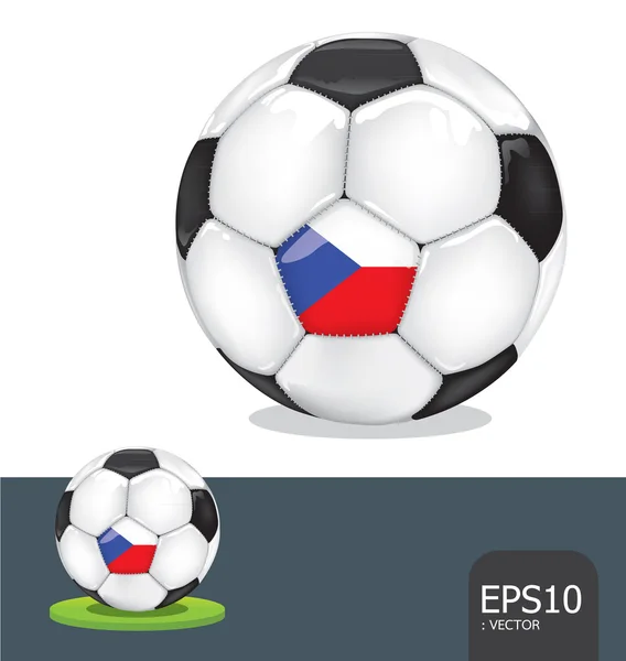 Pelota de fútbol checa euro bandera vector — Archivo Imágenes Vectoriales