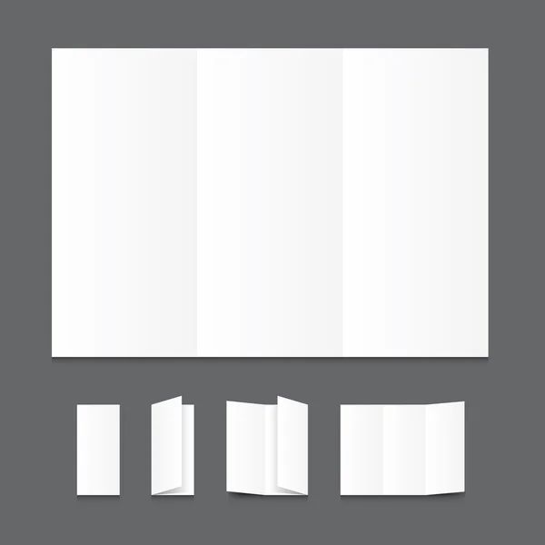 Folleto de papel plegable blanco en blanco . — Vector de stock