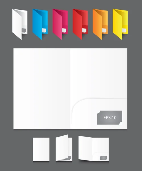 White Blank Folders with icon — Stock Vector