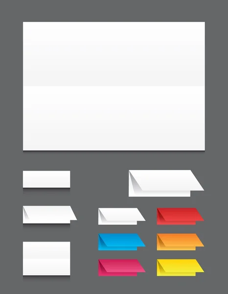 Blank white color folding paper flyer vector — Stock Vector