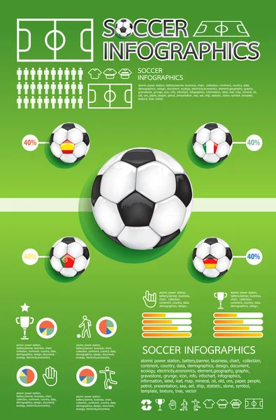 Soccer info vector gráfico — Vetor de Stock