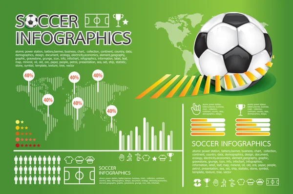 Fotbal info grafic vector — Vector de stoc