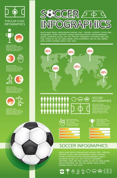 Vector de fútbol infográfico — Archivo Imágenes Vectoriales