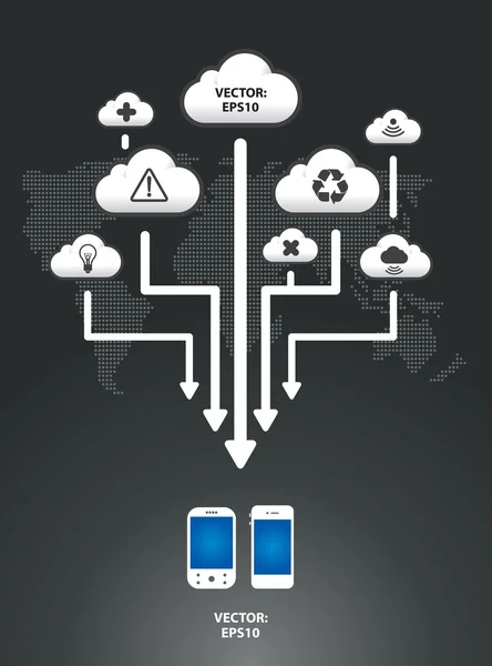 Wolk infographic pijl grafiek vector — Stockvector