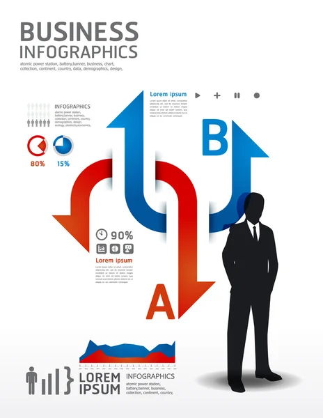 Infographics business und financial / vektorillustration. Leuchte — Stockvektor
