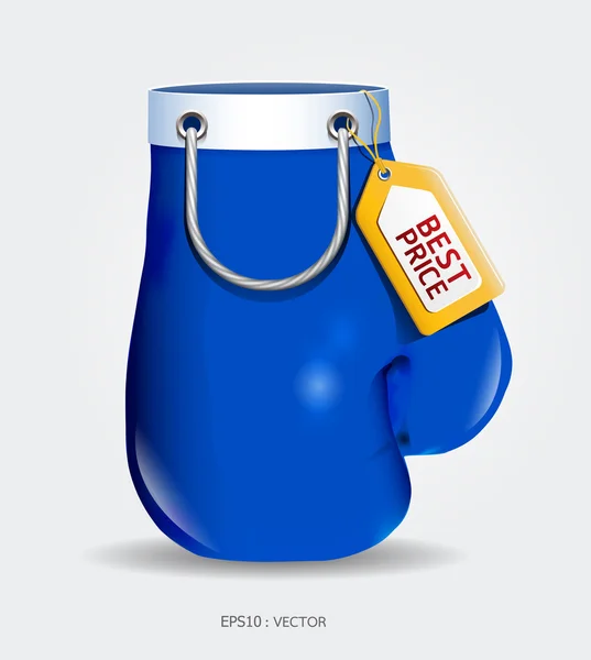 Boxing day shopping creative sale idea blue glove / vector / iso — Stock Vector
