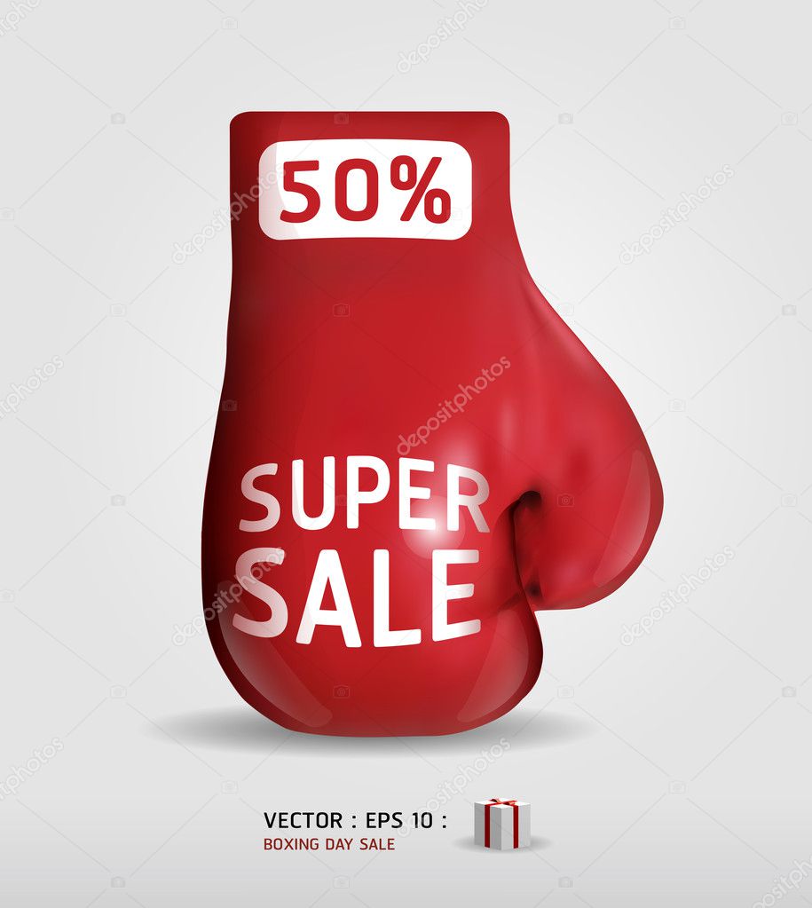 Boxing day shopping creative sale idea / vector / isolated on wh