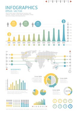 Infographics seti ve Bilgi Grafikleri vektörü