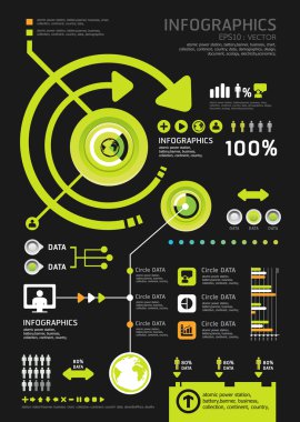 infographics set ve bilgi teknolojisi grafik vektör