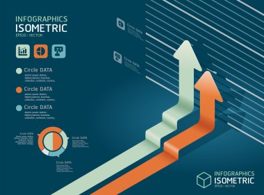 Infographic mavi ok diyagram grafiği.