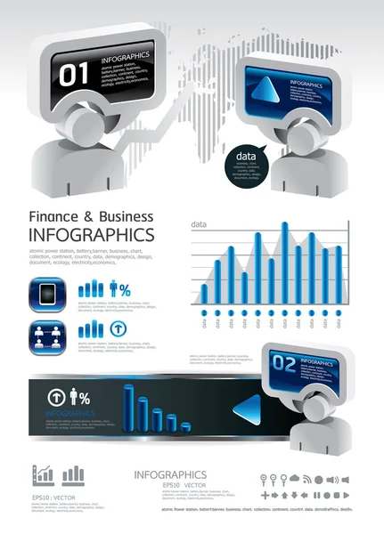 Informace o grafických finance a podnikání vektor s ikonami — Stockový vektor