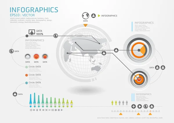 Infographics grafik vector.modern stil kümesi ve bilgi — Stok Vektör