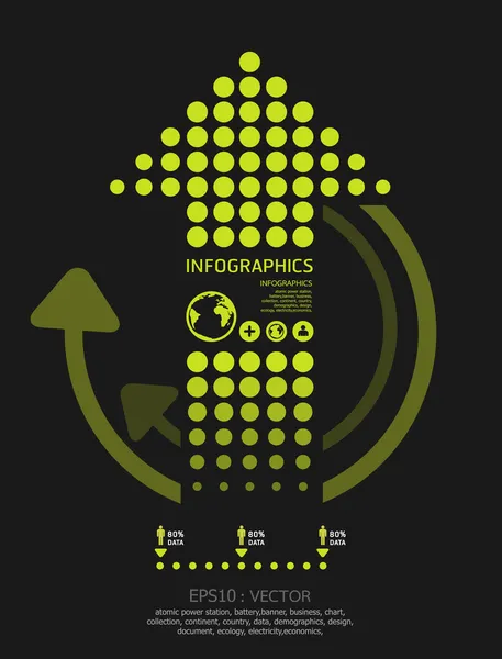 Infographics som prickar pilar modern stil grafik vektor — Stock vektor