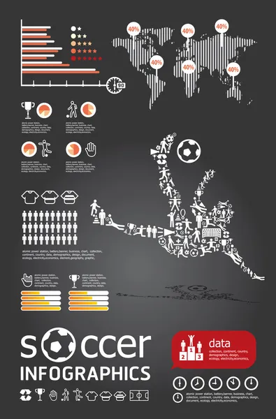 Futbol Infographic vektör — Stok Vektör