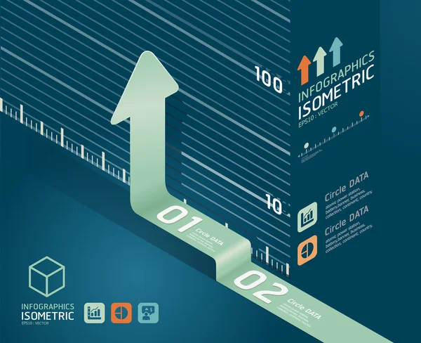 Infographic pijl diagram grafiek. Gedetailleerde / kan worden gebruikt voor info — Stockvector