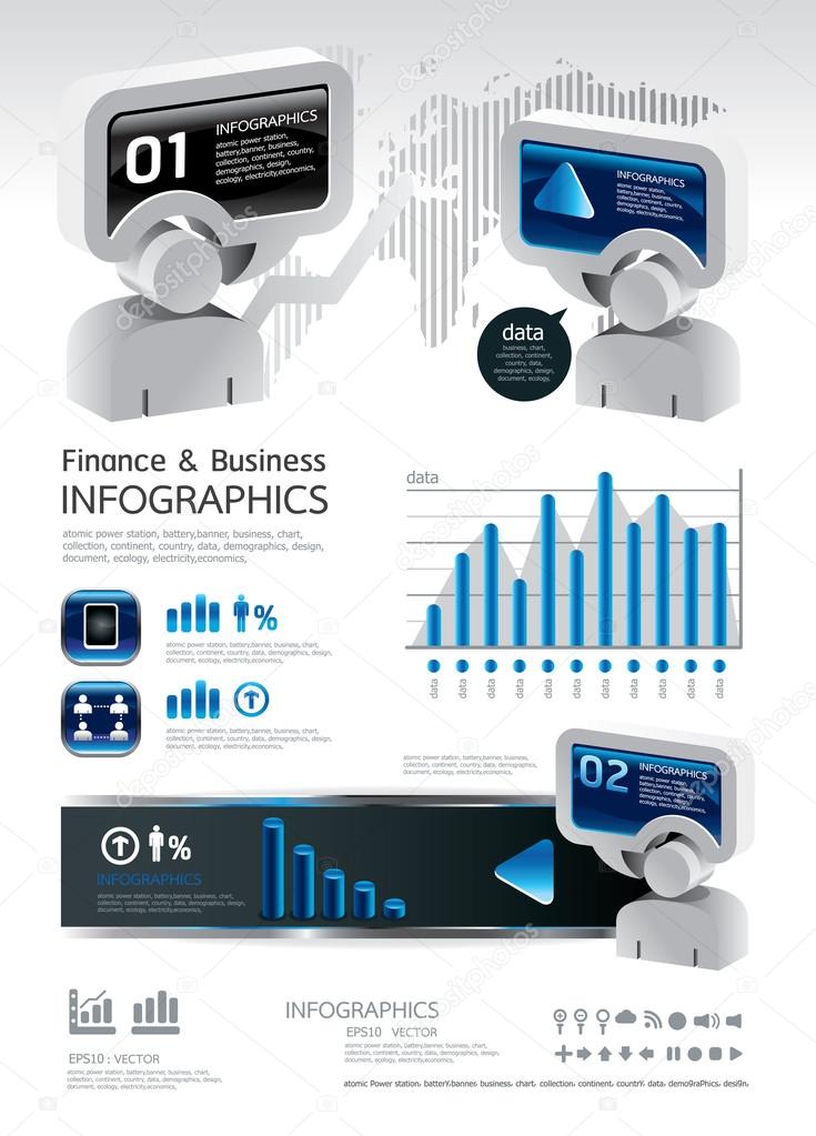 info graphic finance and business vector with icons