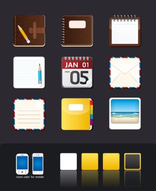 tablet ve cep telefonu uygulaması vektör apps Icon set