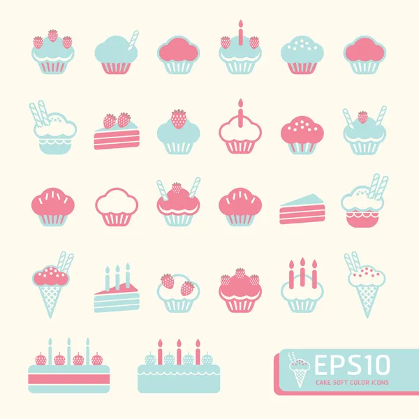 Cup cake soft color . Vector illustration — Stock Vector