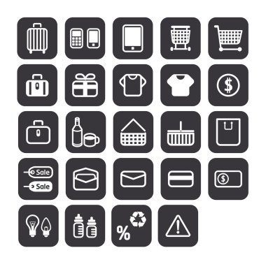 Shopping icons set design.