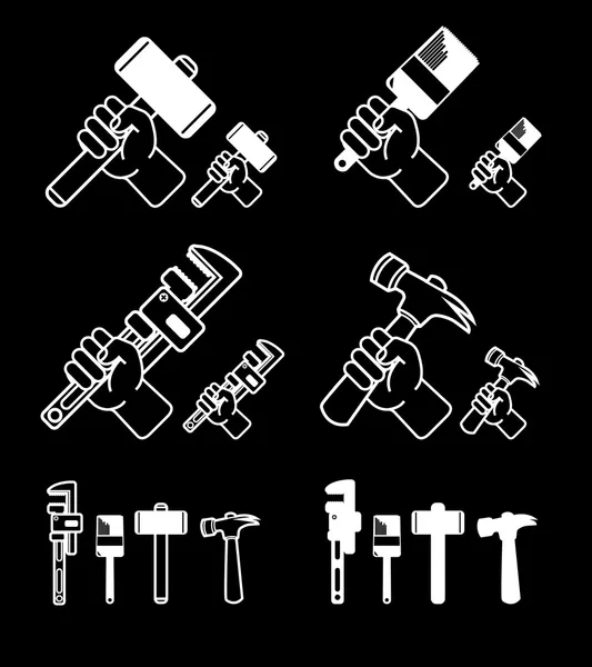 Hand tools icon set — Stock Photo, Image