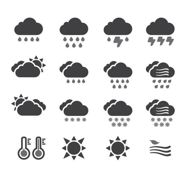 Wetter-Websymbole für Web-Vorlage eingestellt — Stockfoto