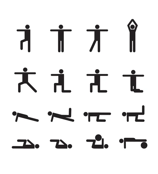 Yoga icons set — Stockfoto