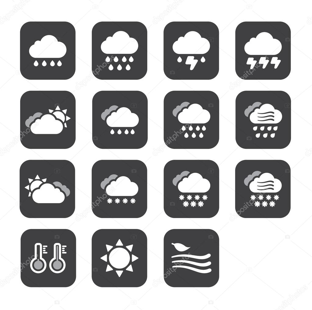 Weather Web Icons Set for web template