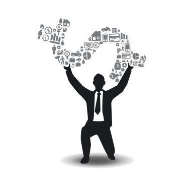 küçük simgeler finans yapmak para ile iş adamı olarak unsurlardır.