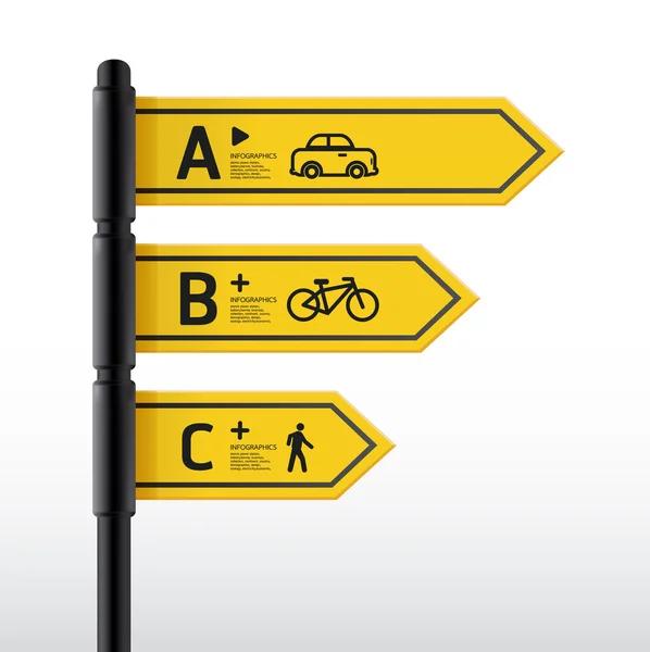 Moderne Straßenschilder-Design-Vorlage, kann für Infografiken verwendet werden — Stockvektor