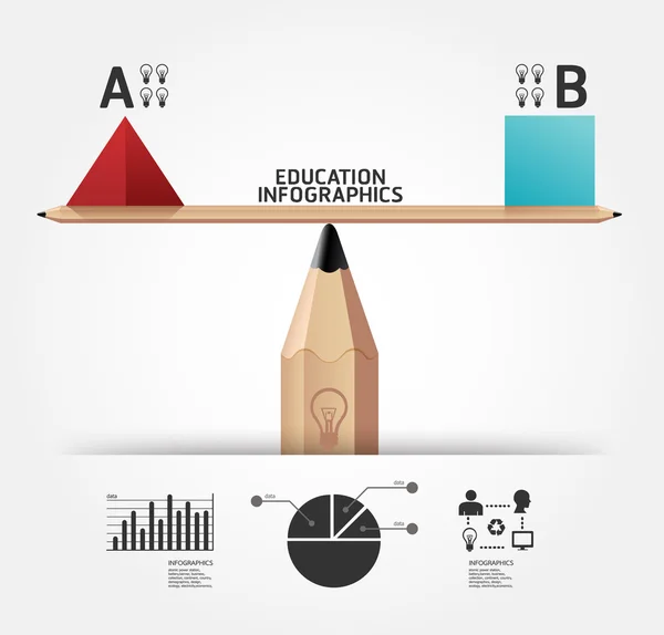 Creative infographics education pencil concept vector illustrati